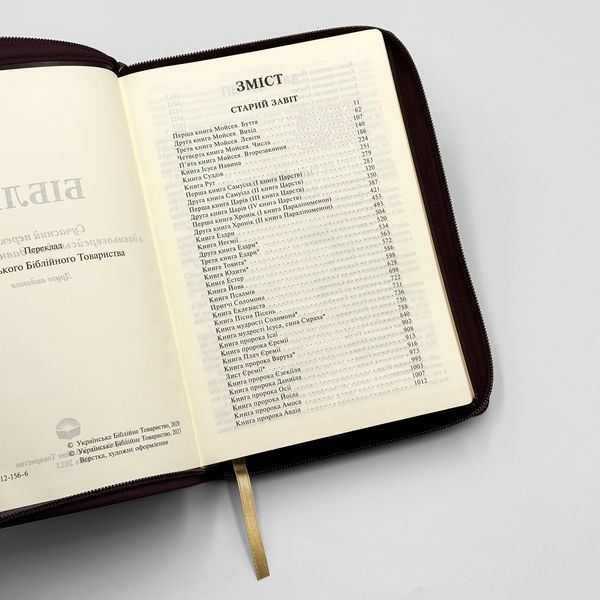 Библия в современном переводе с неканоническими книгами. На застежке-молнии &mdash; Вишневая с крестом 10783-3 фото
