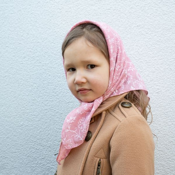 Хустинка дитяча 60х60см &mdash; рожева 3023 фото